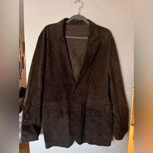 Michael Kors Men’s 100% Leather Brown Suede Blazer Jacket - XL